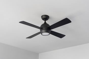 A ceiling fan with a light